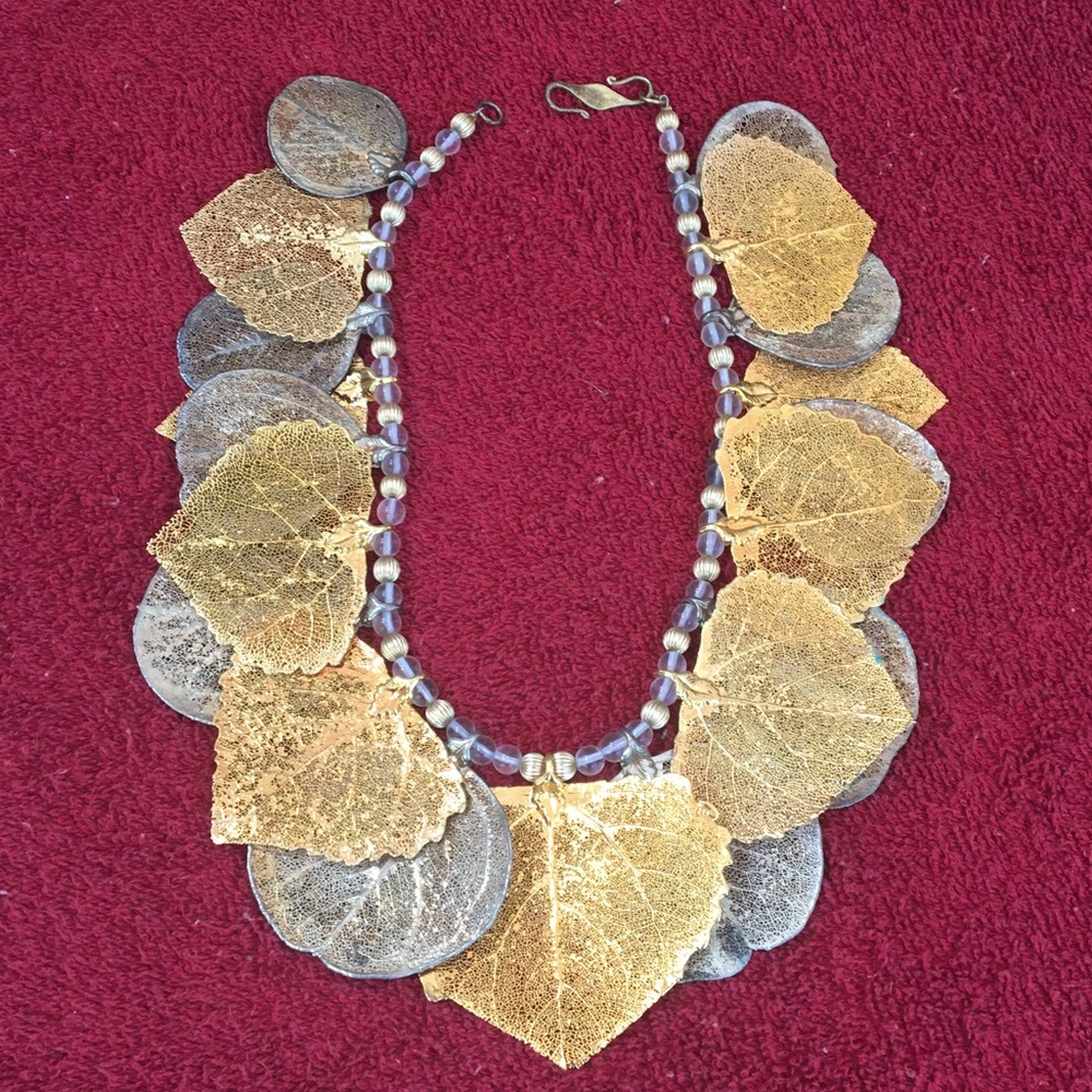 Gold and silver necklace.